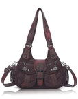 Vintage Moto Multi-Pocket Satchel Bag