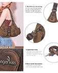 Vintage Moto Multi-Pocket Satchel Bag