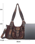 Vintage Utility Organizer Shoulder Bag