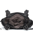 Studded Multi-Pocket Moto Shoulder Bag
