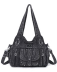 Large Multi-Pocket Convertible Hobo Bag