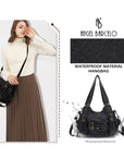 Soft PU Multi-Pocket Shoulder Purse with Crossbody Strap