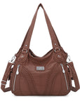 washed Large capacity Daily women Waterproof unique hobo handbag-Angelkiss Bag