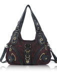 Leopard Print Crescent Shoulder Purse with Top Zip
