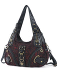 Leopard Print Crescent Shoulder Purse with Top Zip