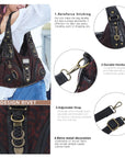 Leopard Print Crescent Shoulder Purse with Top Zip