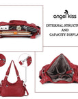 PU Multi-Zipper Classic Hobo Bags