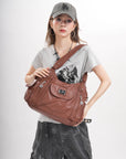Vegan Leather Shoulder Hobo Purse with Multi-Pocket