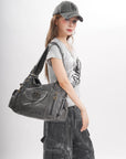 Vegan Leather Shoulder Hobo Purse with Multi-Pocket
