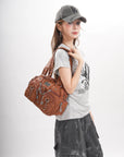 Multi-Pocket Top Handle Shoulder Purse for Women