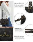 Grunge Style Top Handle Handbag – Studded Biker Shoulder Purse