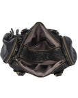 Grunge Style Top Handle Handbag – Studded Biker Shoulder Purse