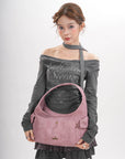 Vintage Moto Crescent Shoulder Bag