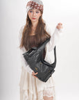 Vintage Moto Crescent Shoulder Bag