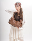 Vintage Moto Crescent Shoulder Bag