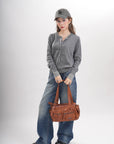 Women’s Multi-Pocket Satchel Purse | Shoulder & Crossbody Handbag