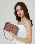 Multi-Zip Crossbody Purse with Tassel Pulls
