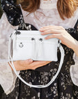 Multi-Zip Crossbody Purse with Tassel Pulls