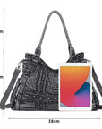 Oversized Vintage Denim Tote Bag | Studded Y2K Shoulder Purse