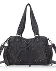 Lace-Up Moto Multi-Pocket Shoulder Bag