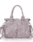 Multi Pocket Top Handle Handbag – Retro Floral Print Crossbody Shoulder Purse