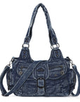 Large Braided Multi-Pocket Hobo Shoulder Bag with Crossbody Strap