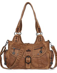 Large Braided Multi-Pocket Hobo Shoulder Bag with Crossbody Strap