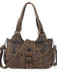 Large Braided Multi-Pocket Hobo Shoulder Bag with Crossbody Strap