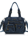 Vintage Utility Satchel Crossbody Bag with Easy-Access Pockets