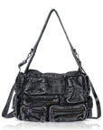 Cargo Denim Shoulder Bag for Women – Multi Pocket Crossbody Jean