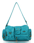 Y2K Multi-Pocket Cargo Satchel Bag for Shoulder or Crossbody Carry