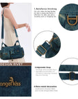 Y2K Multi-Pocket Cargo Satchel Bag for Shoulder or Crossbody Carry