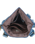 Large Handmade Multipocket Washed Denim Tote Plaid Bag