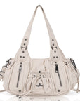 Slouchy Hobo Shoulder Bag for Women – Washed Faux Leather Crossbody Purse