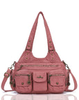 PU Convertible Multi-Pocket Hobo Crossbody Bag