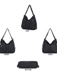 Lace Up Multi Pocket Handbag – Moto Chic Studded Crossbody Bag