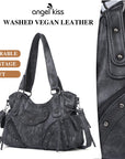 Studded Slouchy Hobo Shoulder Bag with Side-Tie Details