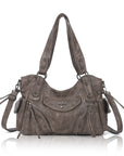 Studded Slouchy Hobo Shoulder Bag with Side-Tie Details