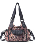 Distressed Western Boho Satchel | Washed Vegan Leather Crossbody