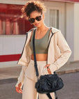Distressed Western Boho Satchel | Washed Vegan Leather Crossbody