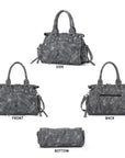 Multi Pocket Top Handle Handbag – Retro Floral Print Crossbody Shoulder Purse