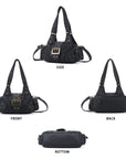 Y2K Leopard Patchwork Crossbody Bag – Front Buckle Retro Shoulder Handbag