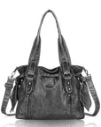 Whimsigoth Studded Shoulder Purse – Casual Weathered Satchel