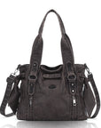 Whimsigoth Studded Shoulder Purse – Casual Weathered Satchel