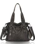Whimsigoth Studded Shoulder Purse – Casual Weathered Satchel