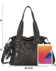 Whimsigoth Studded Shoulder Purse – Casual Weathered Satchel
