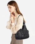 Large Multi Pocket Hobo Purse for Women with Adjustable Strap