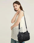 Large Multi Pocket Hobo Purse for Women with Adjustable Strap