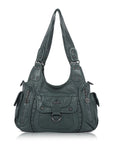 Large Multi Pocket Hobo Purse for Women with Adjustable Strap
