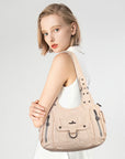 Large Multi Pocket Hobo Purse for Women with Adjustable Strap